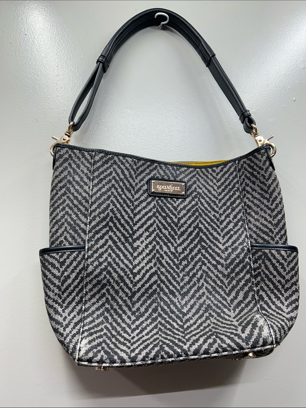Spartina 449 Black and Gray Chevron Shoulder Bag
